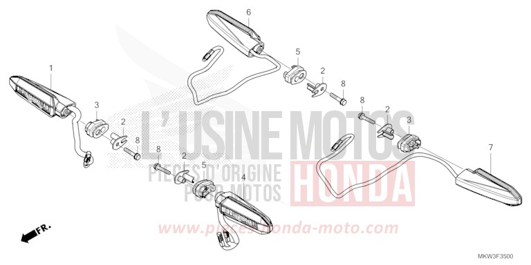 CLIGNOTANT von NC750X DCT MAT BALLISTIC BLACK METALLIC (NHA86) von 2023